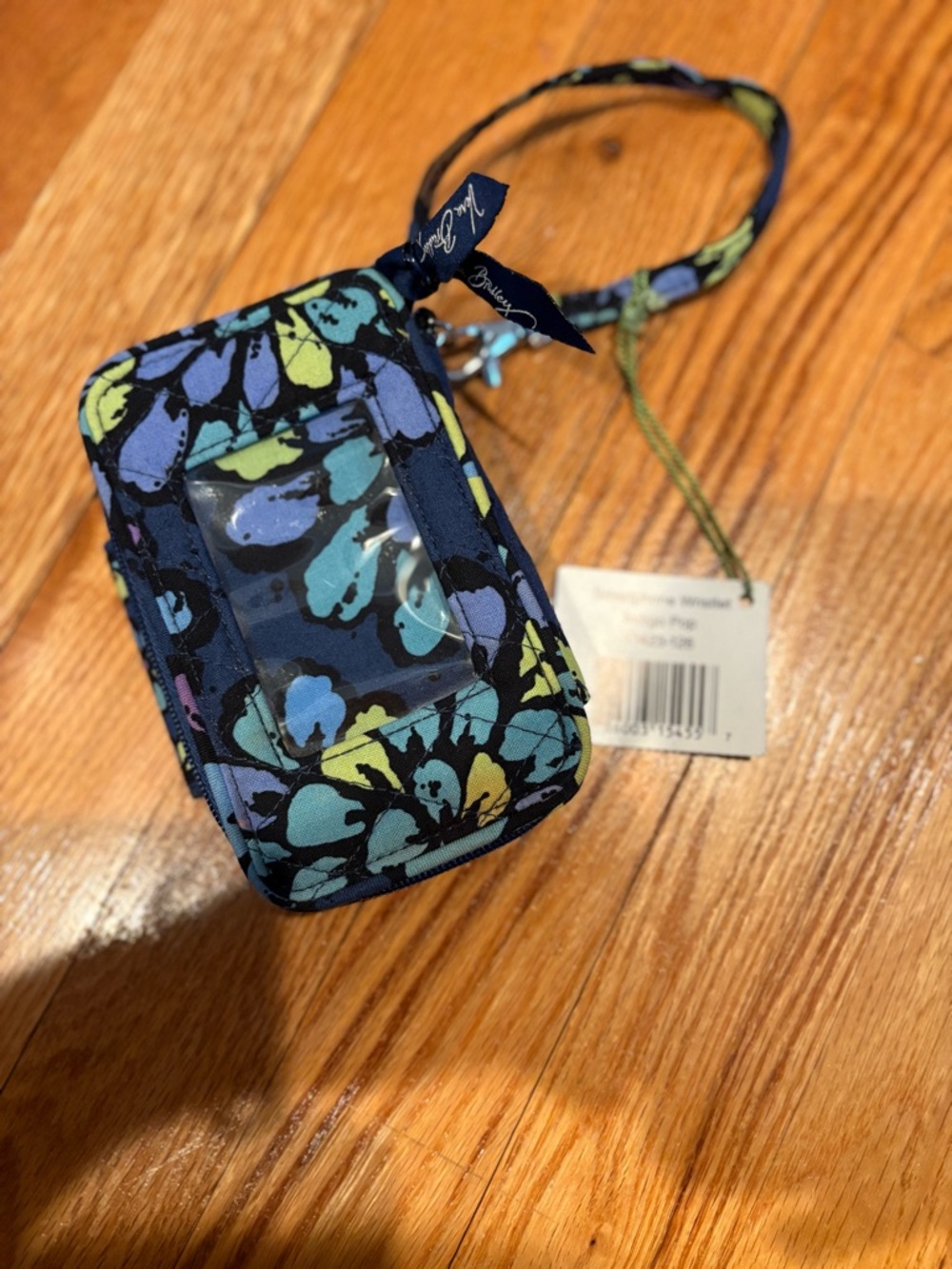 Vera Bradley Navy Floral Wristlet ID Case